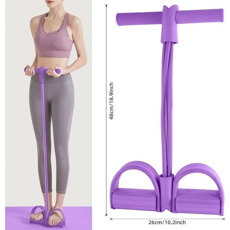 Tensor de Bandas de Resistencia 4 Niveles – Fitness en Casa para Abdomen, Yoga y Musculación