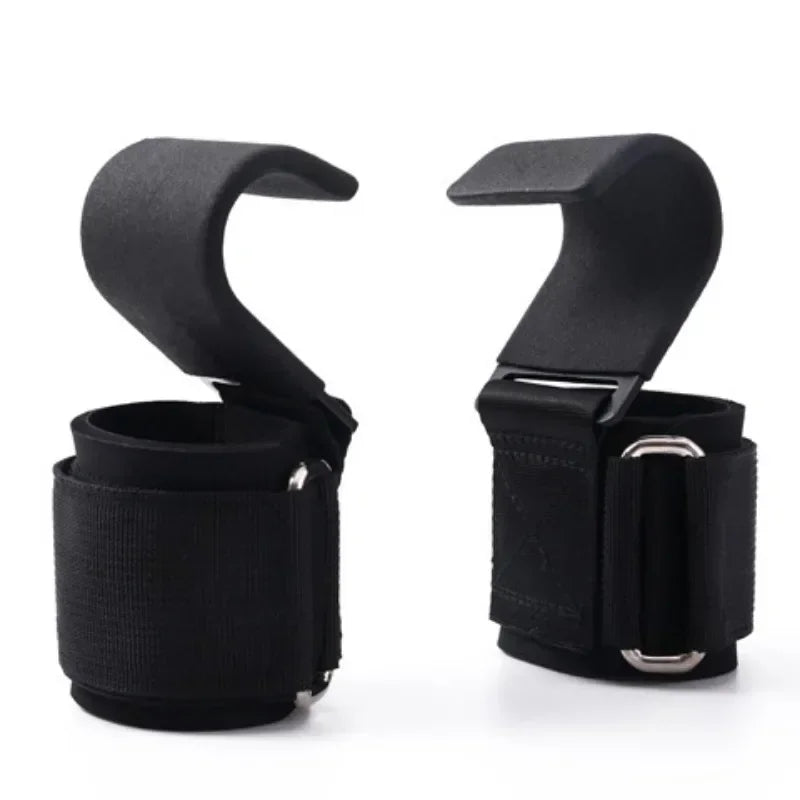 Ganchos para Levantamiento de Pesas – Correas Antideslizantes de Acero para Deadlift y Dominadas