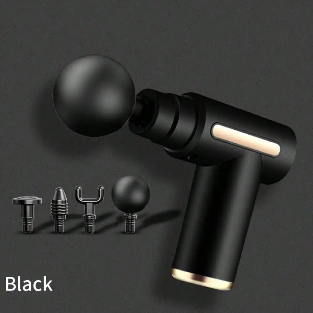 Pistola de Masaje Eléctrica Profesional – Masajeador Muscular con Pantalla LED y 4 Cabezales