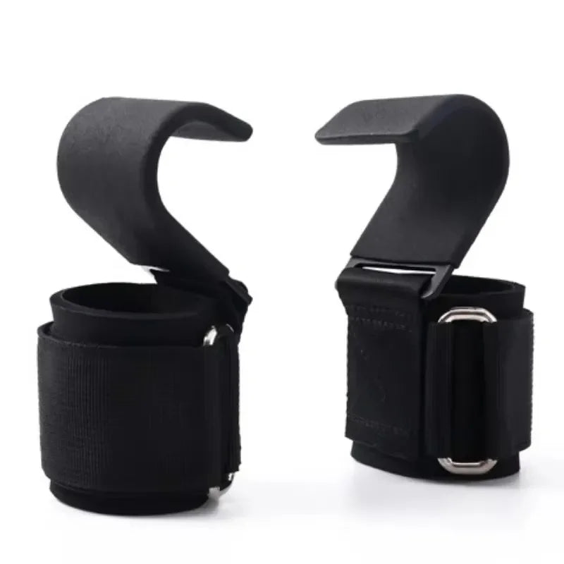 Ganchos para Levantamiento de Pesas – Correas Antideslizantes de Acero para Deadlift y Dominadas