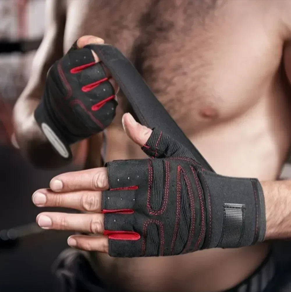Guantes de Gimnasio Sin Dedos – Agarre Máximo para Crossfit, Pesas y Ciclismo