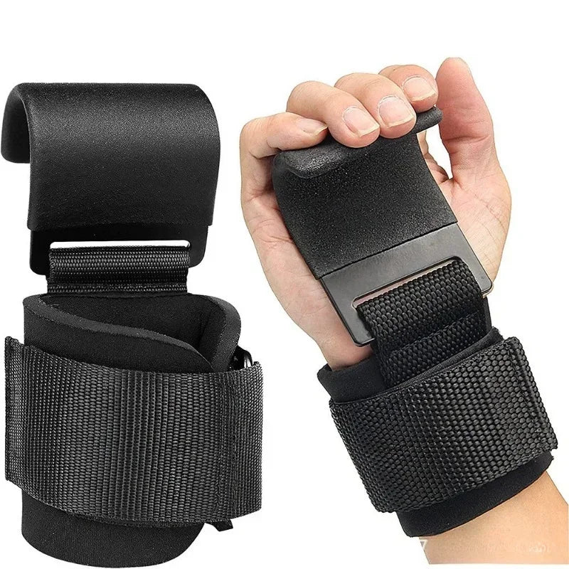Ganchos para Levantamiento de Pesas – Correas Antideslizantes de Acero para Deadlift y Dominadas